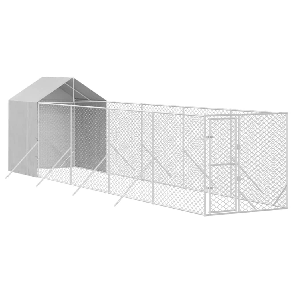 vidaXL Perrera de exterior con toldo acero galvanizado plata 2x2x2,5 m, , large Imagen numero 9